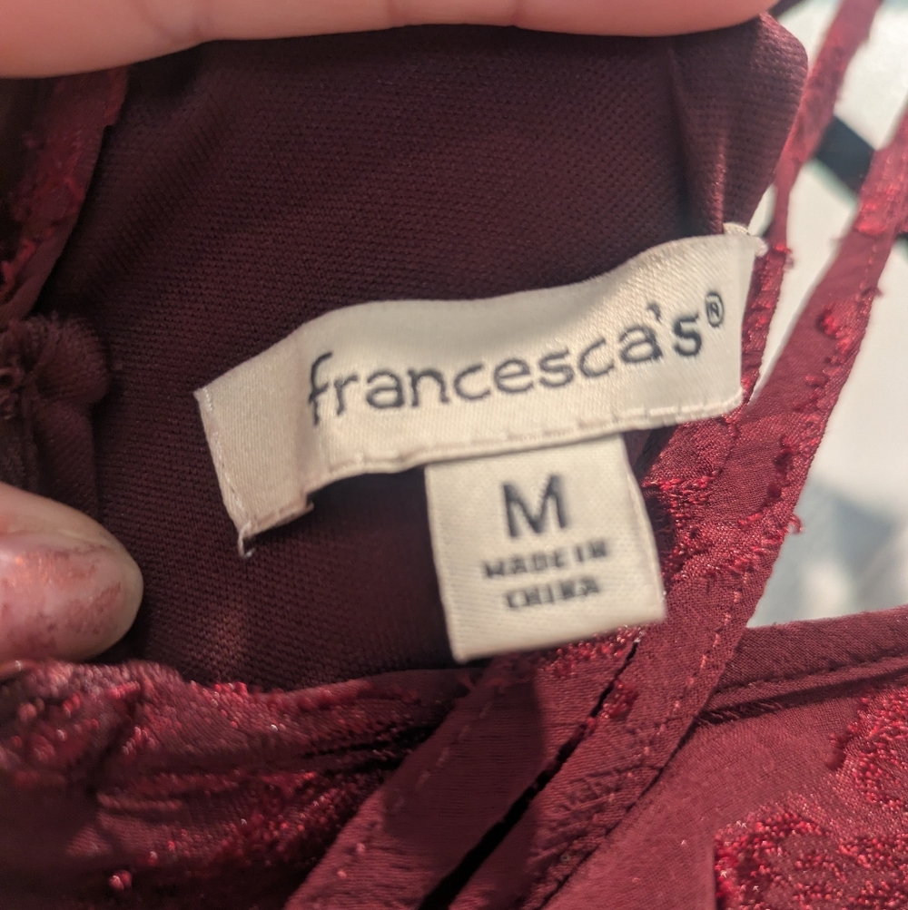 Francescas Burgundy Ruffled Dress - Picture 4 of 4